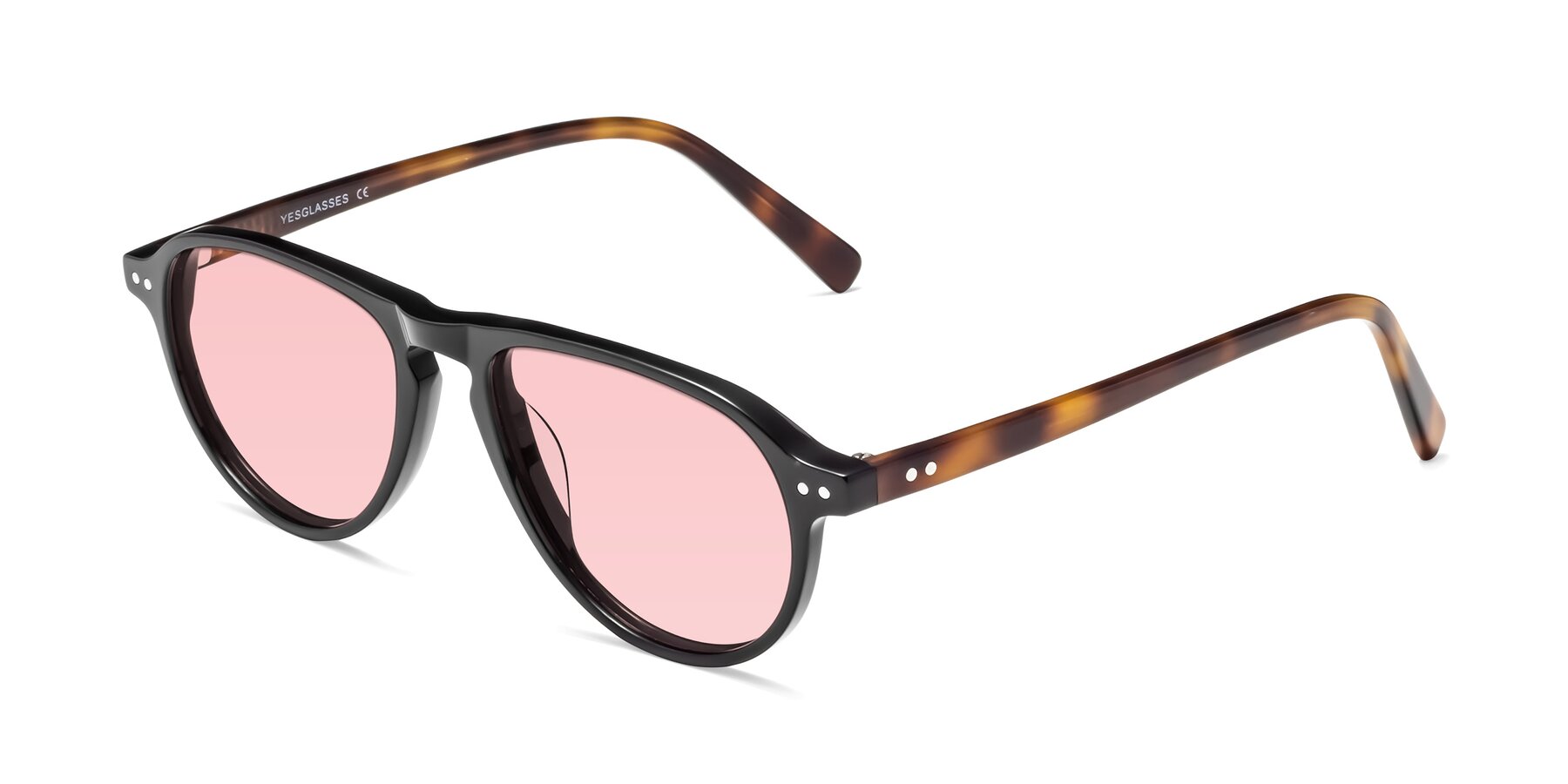 Angle of 17544 in Black-Tortoise with Light Garnet Tinted Lenses