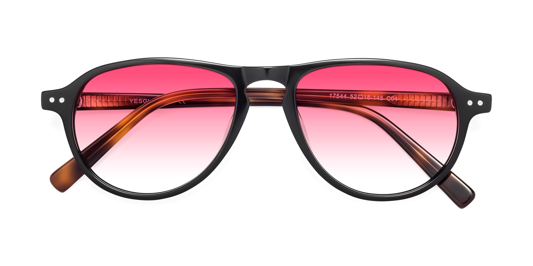 Folded Front of 17544 in Black-Tortoise with Pink Gradient Lenses