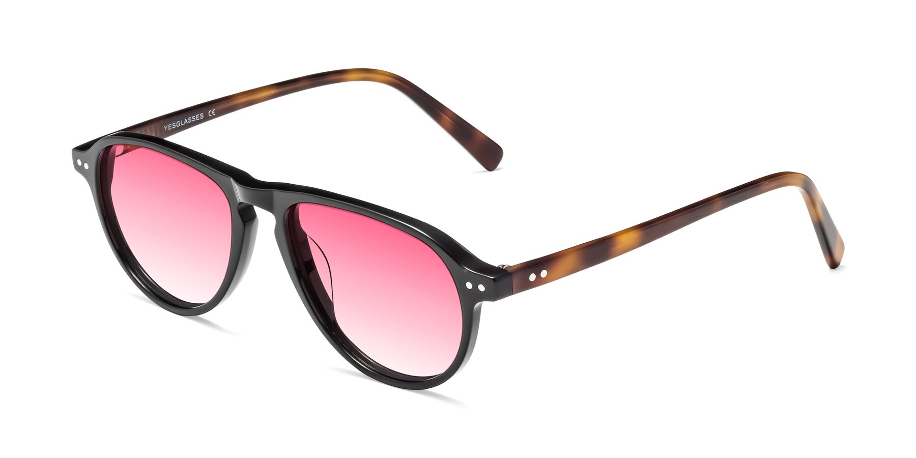 Angle of 17544 in Black-Tortoise with Pink Gradient Lenses
