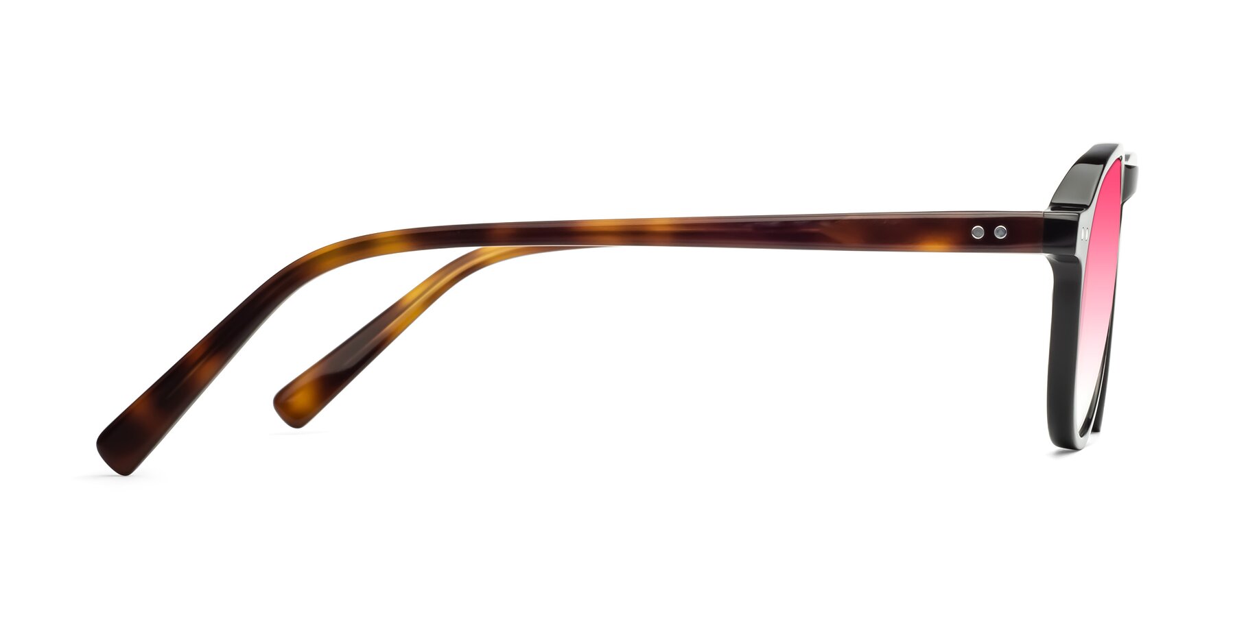 Side of 17544 in Black-Tortoise with Pink Gradient Lenses
