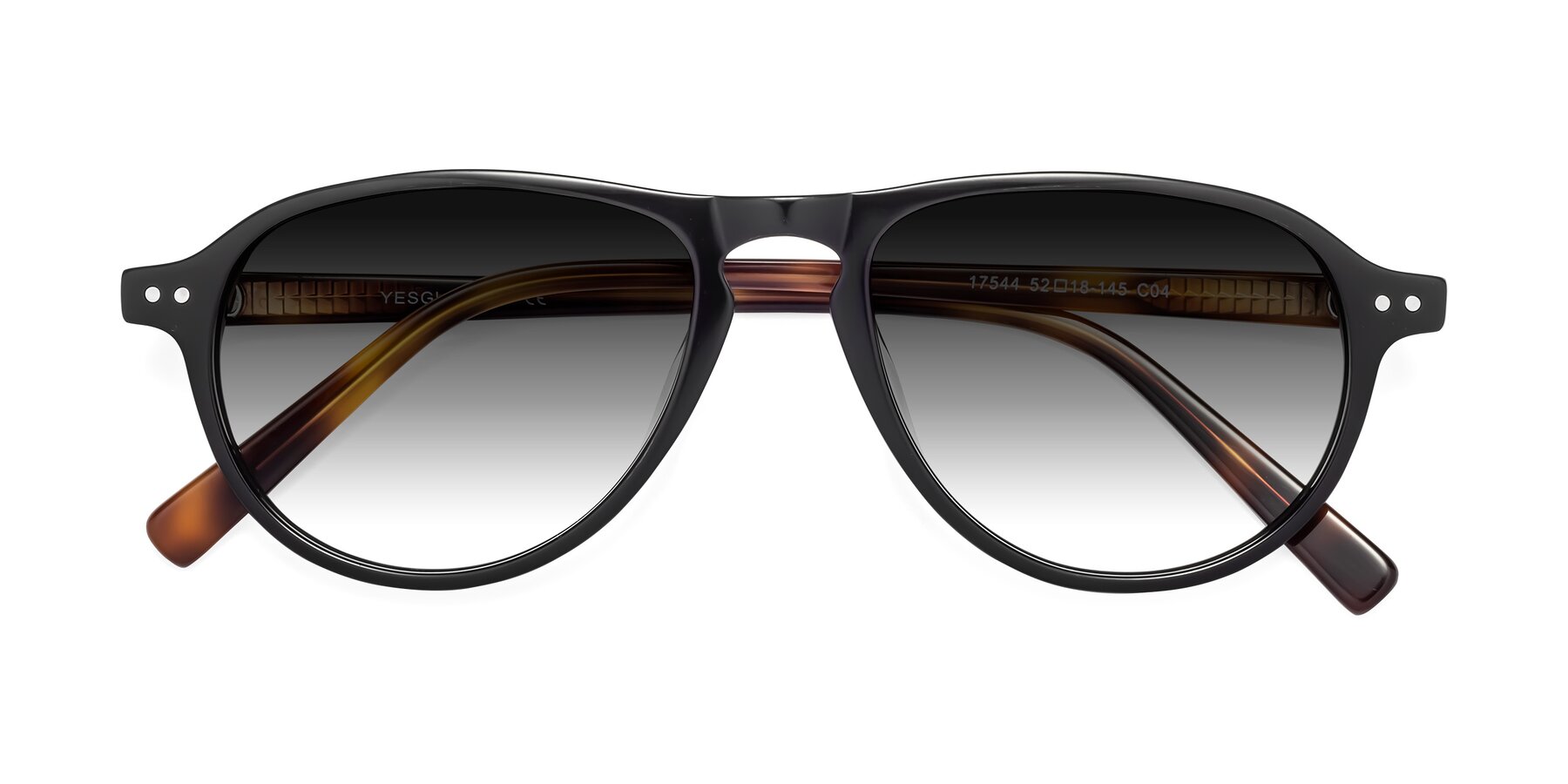 Folded Front of 17544 in Black-Tortoise with Gray Gradient Lenses