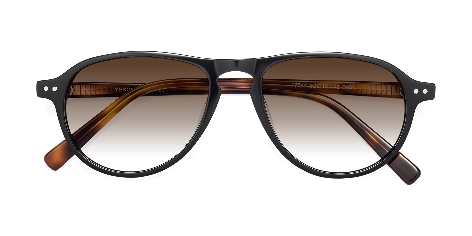 Folded Front of 17544 in Black-Tortoise with Brown Gradient Lenses