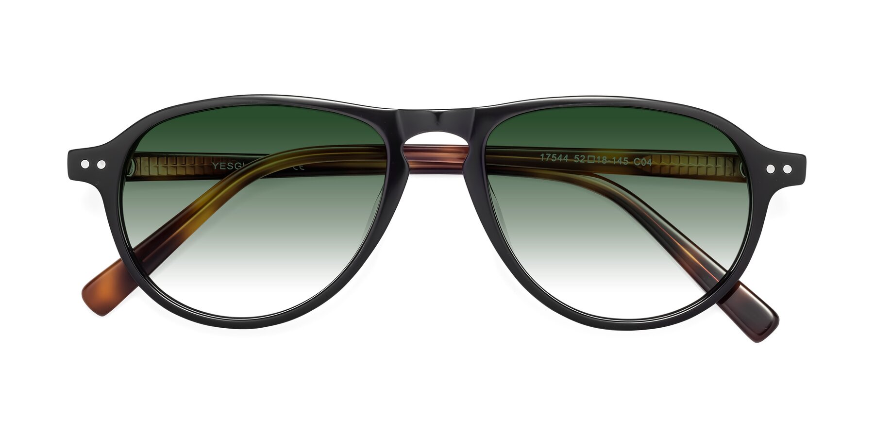 Folded Front of 17544 in Black-Tortoise with Green Gradient Lenses