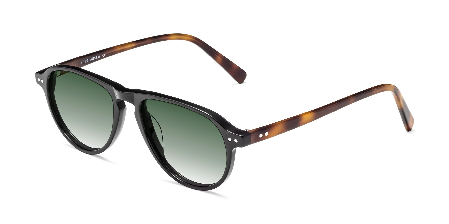 Angle of 17544 in Black-Tortoise with Green Gradient Lenses
