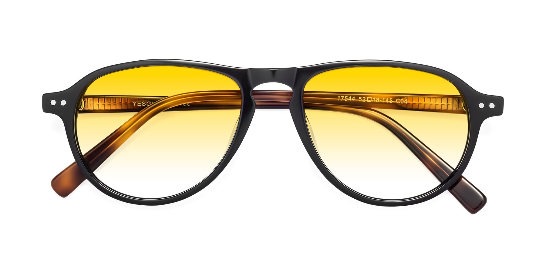 Folded Front of 17544 in Black-Tortoise with Yellow Gradient Lenses