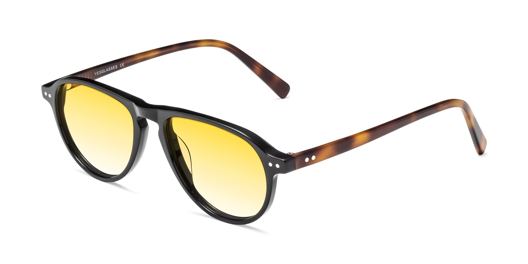 Angle of 17544 in Black-Tortoise with Yellow Gradient Lenses