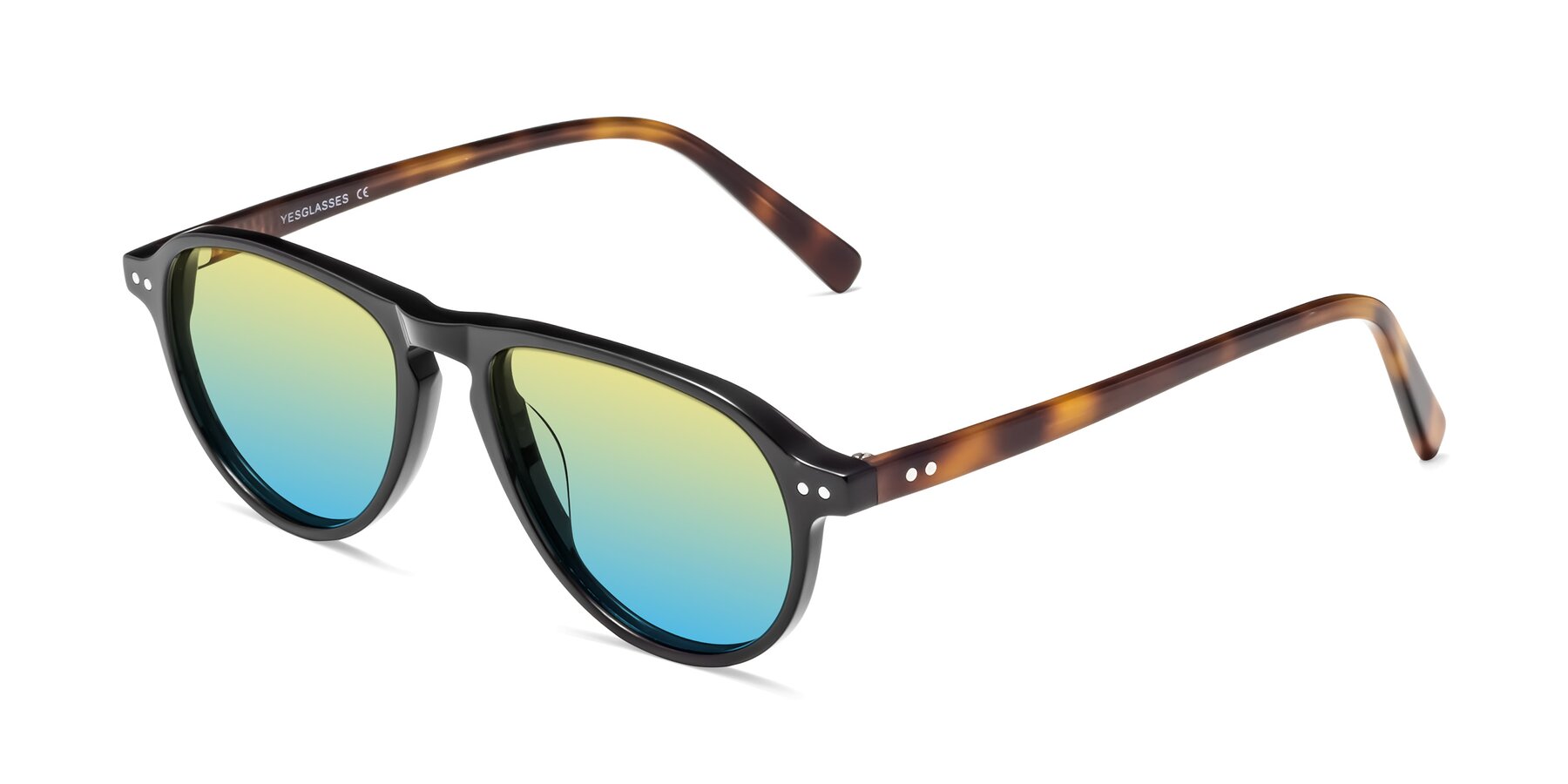 Angle of 17544 in Black-Tortoise with Yellow / Blue Gradient Lenses