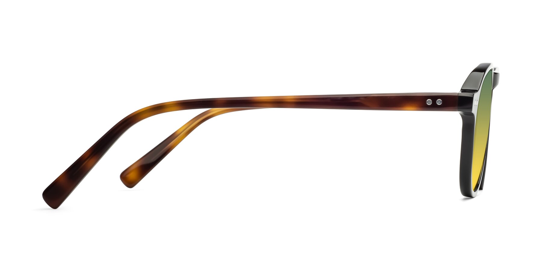 Side of 17544 in Black-Tortoise with Green / Yellow Gradient Lenses