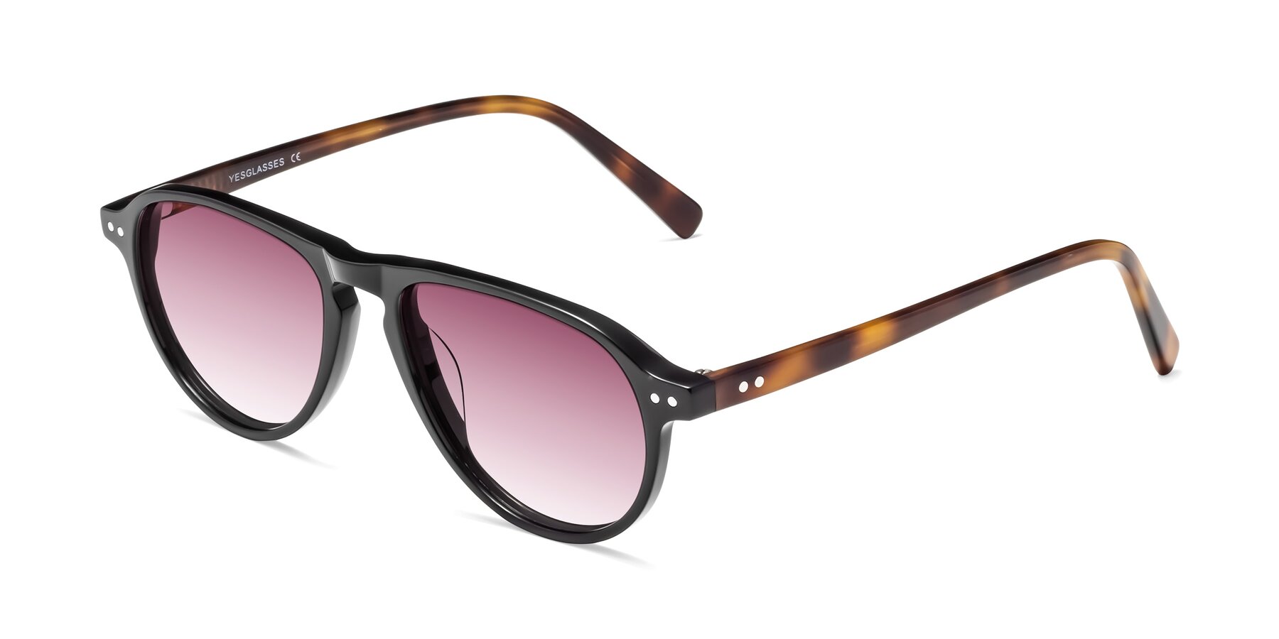 Angle of 17544 in Black-Tortoise with Wine Gradient Lenses