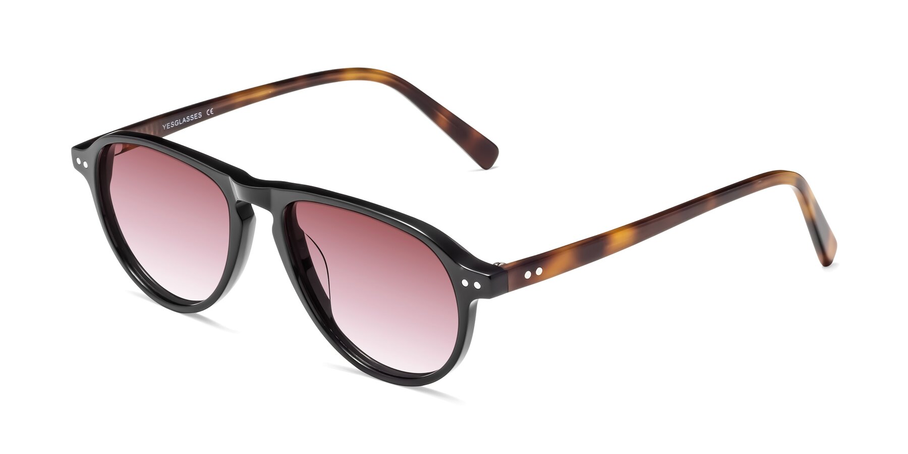 Angle of 17544 in Black-Tortoise with Garnet Gradient Lenses