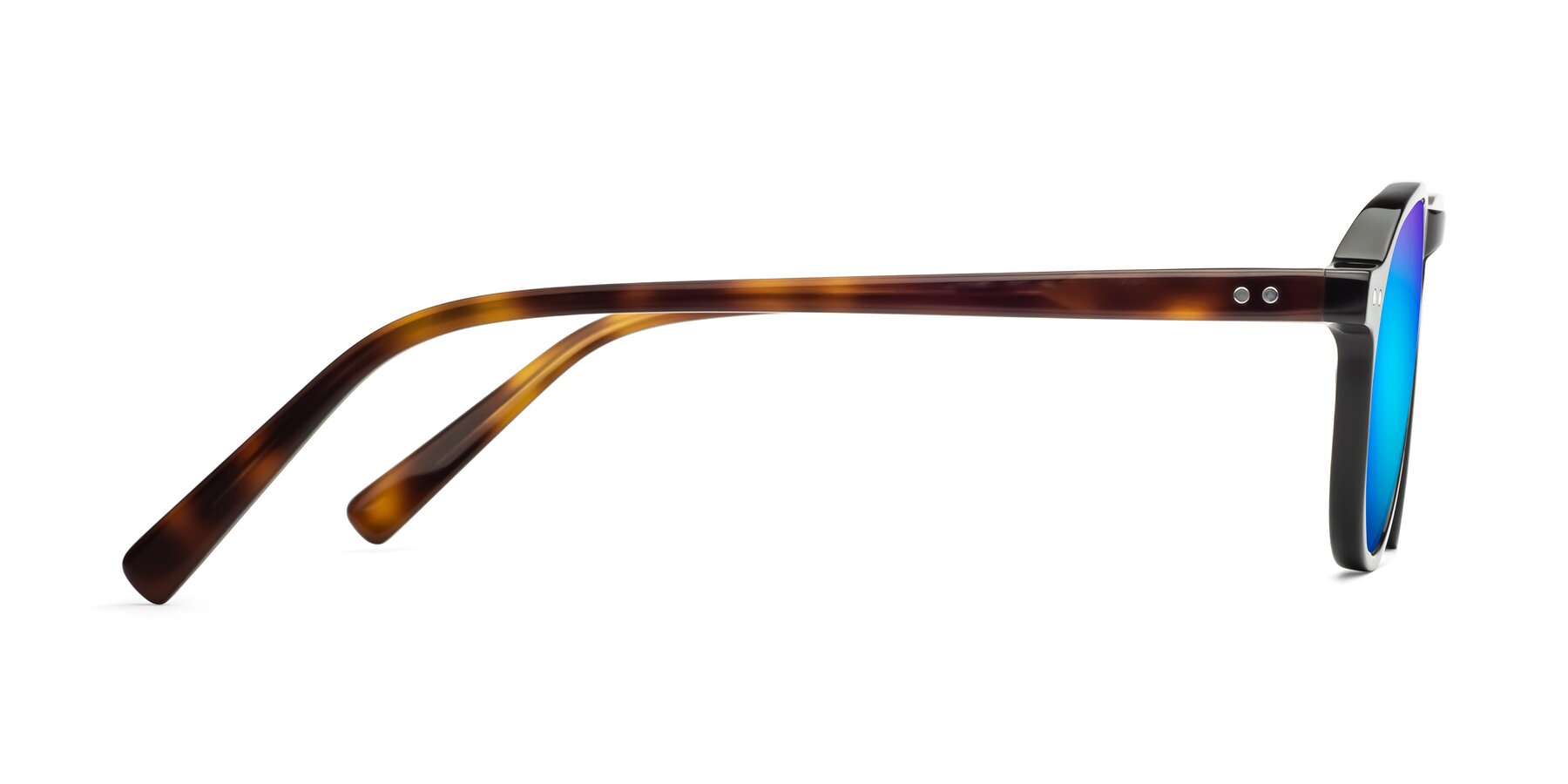 Side of 17544 in Black-Tortoise with Blue Mirrored Lenses