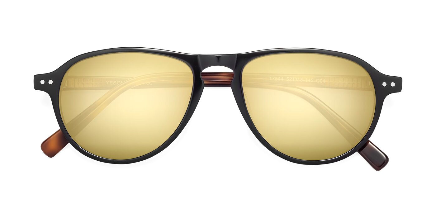 17544 - Black / Tortoise Flash Mirrored Sunglasses