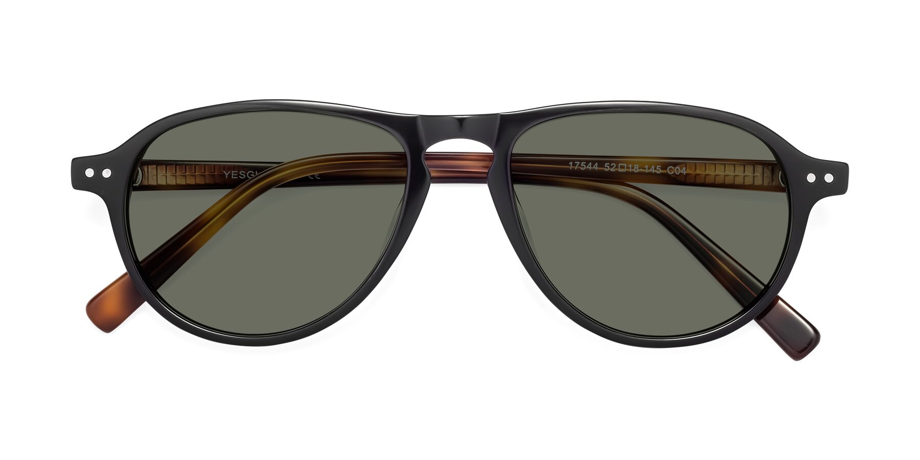 Folded Front of 17544 in Black-Tortoise with Gray Polarized Lenses