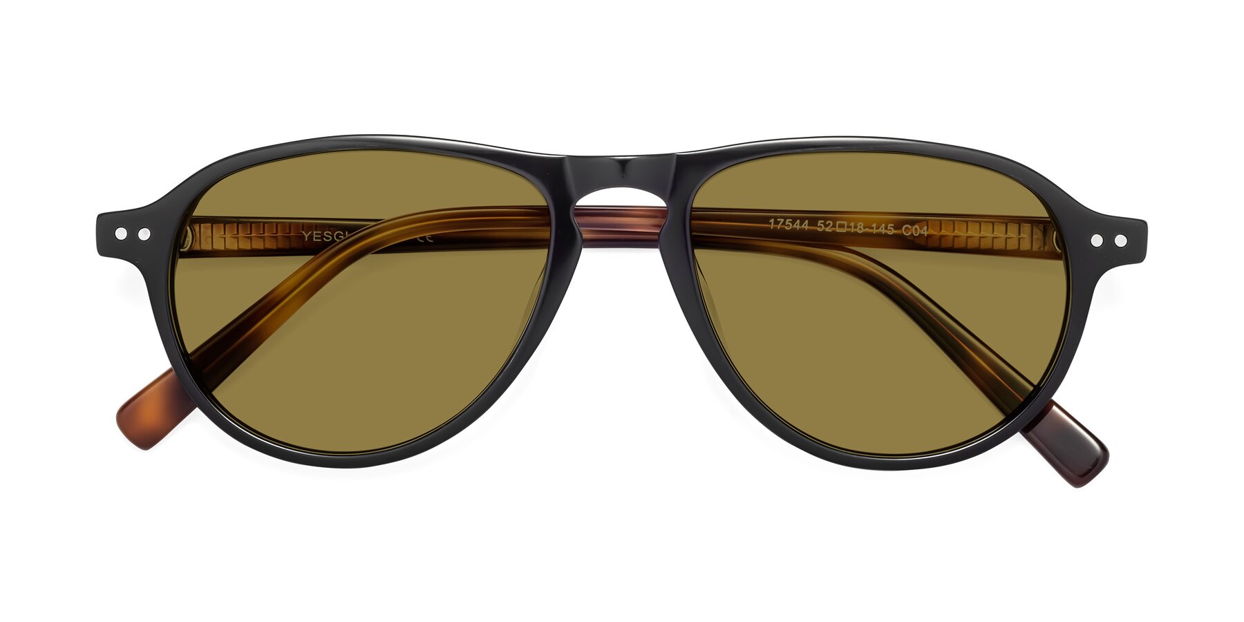 Folded Front of 17544 in Black-Tortoise with Brown Polarized Lenses