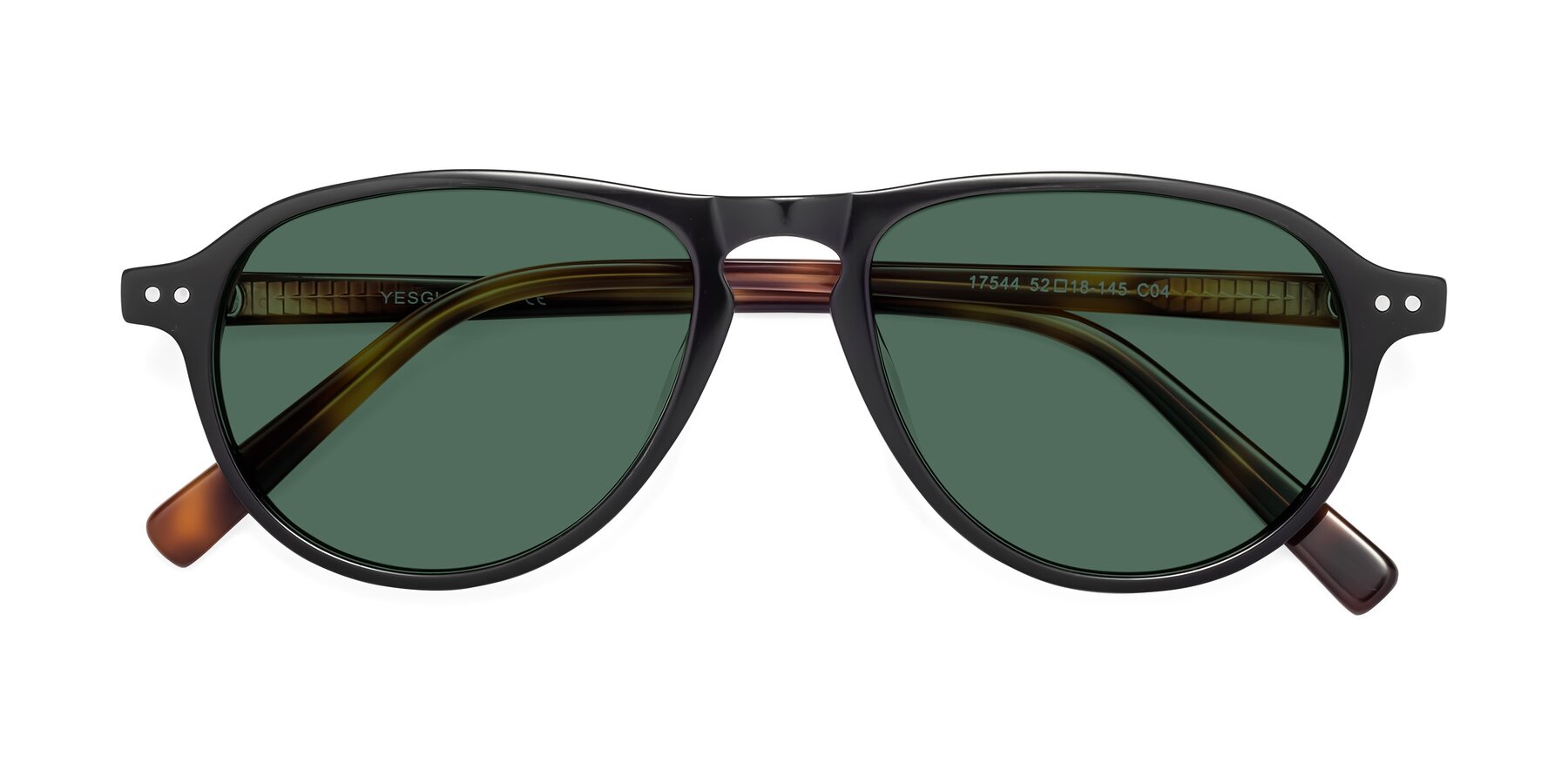 Folded Front of 17544 in Black-Tortoise with Green Polarized Lenses