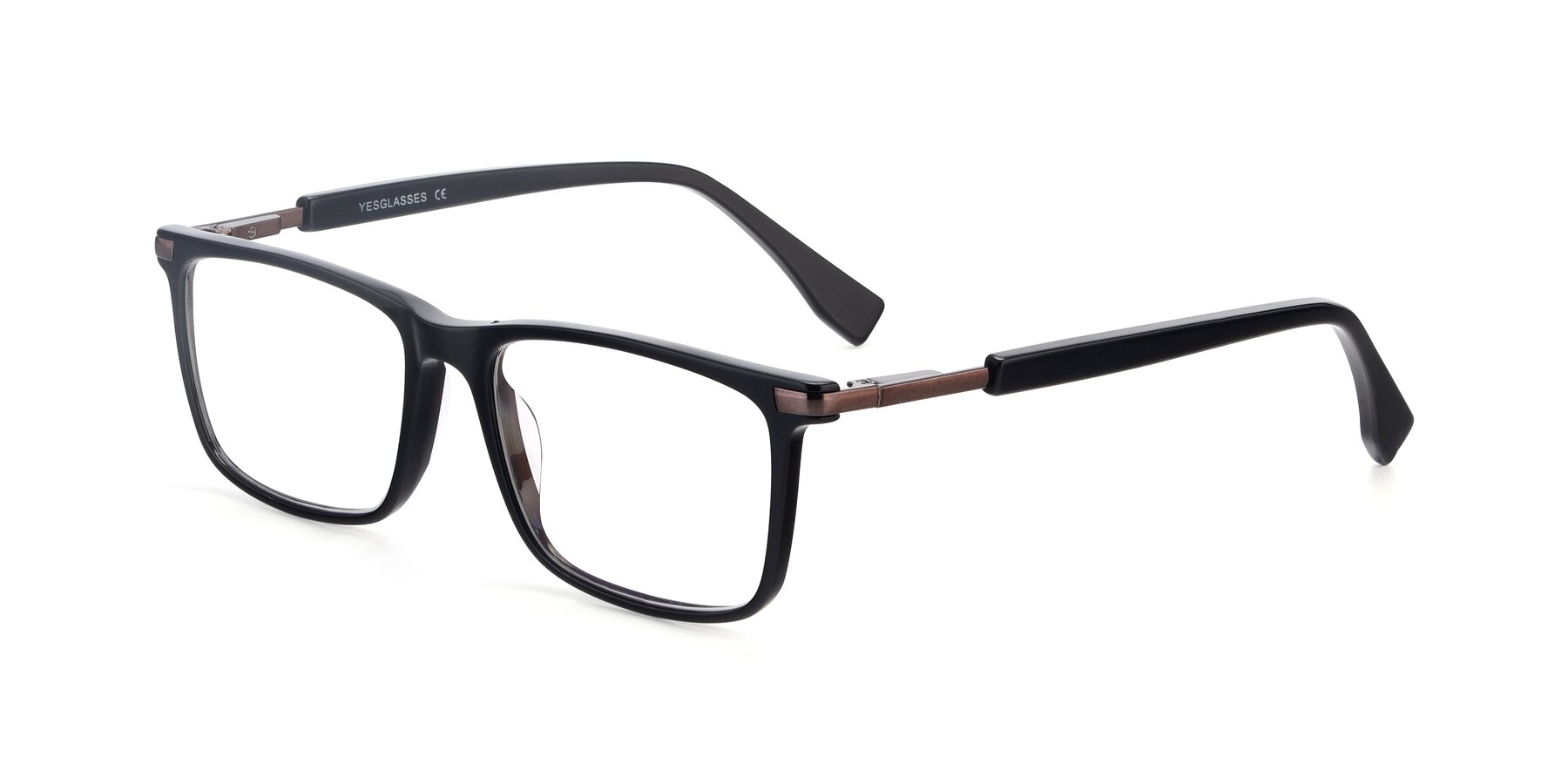 Angle of 17554 in Black with Clear Reading Eyeglass Lenses