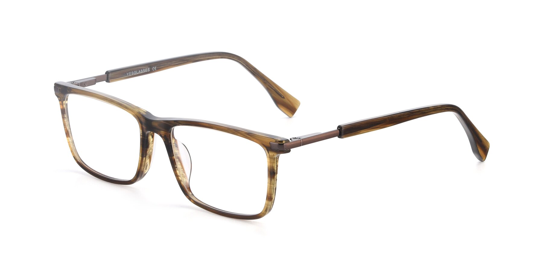 Angle of 17554 in Striped Tortoise with Clear Reading Eyeglass Lenses
