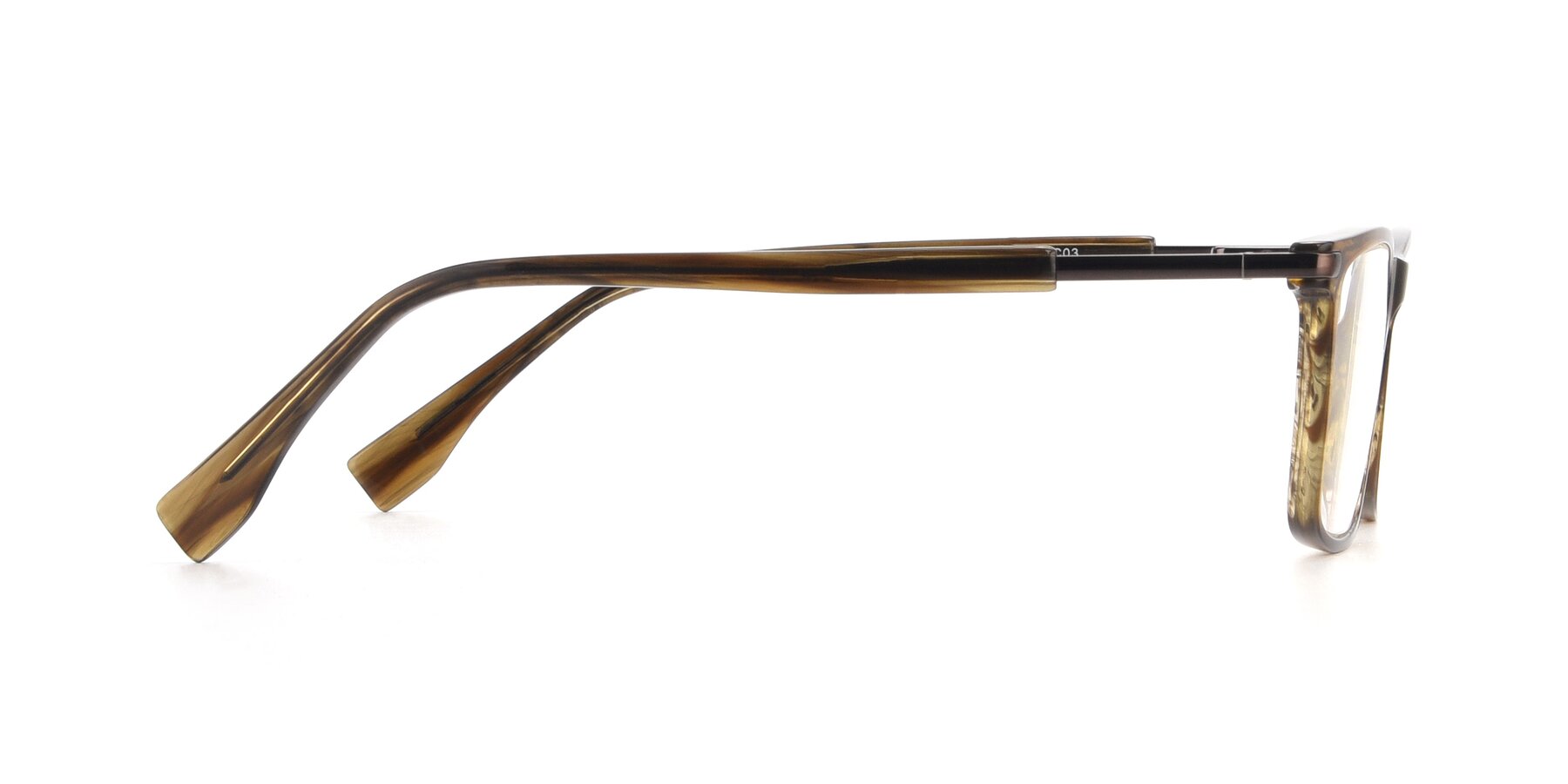 Side of 17554 in Striped Tortoise with Clear Reading Eyeglass Lenses