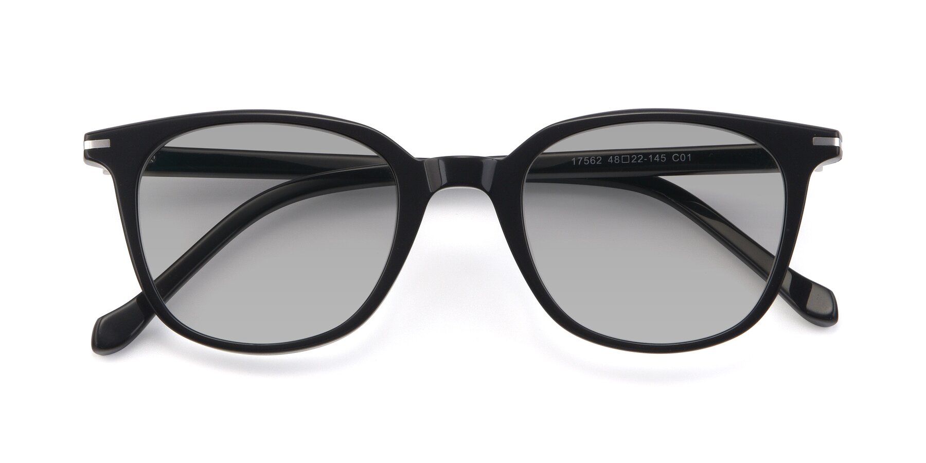 Folded Front of 17562 in Black with Light Gray Tinted Lenses