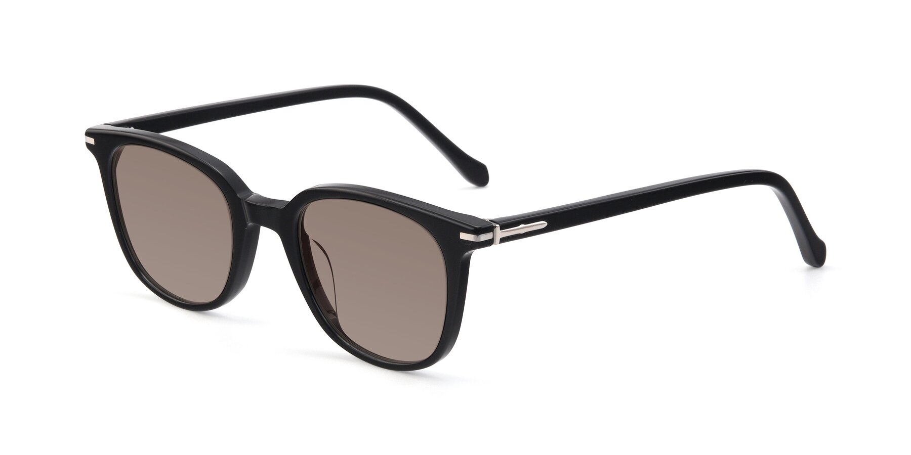 Angle of 17562 in Black with Medium Brown Tinted Lenses