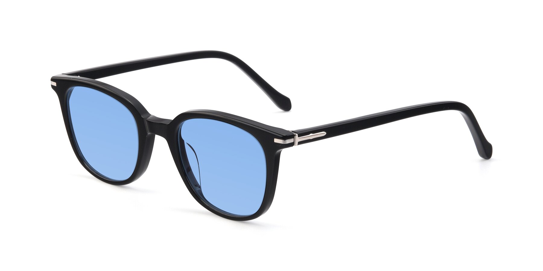 Angle of 17562 in Black with Medium Blue Tinted Lenses