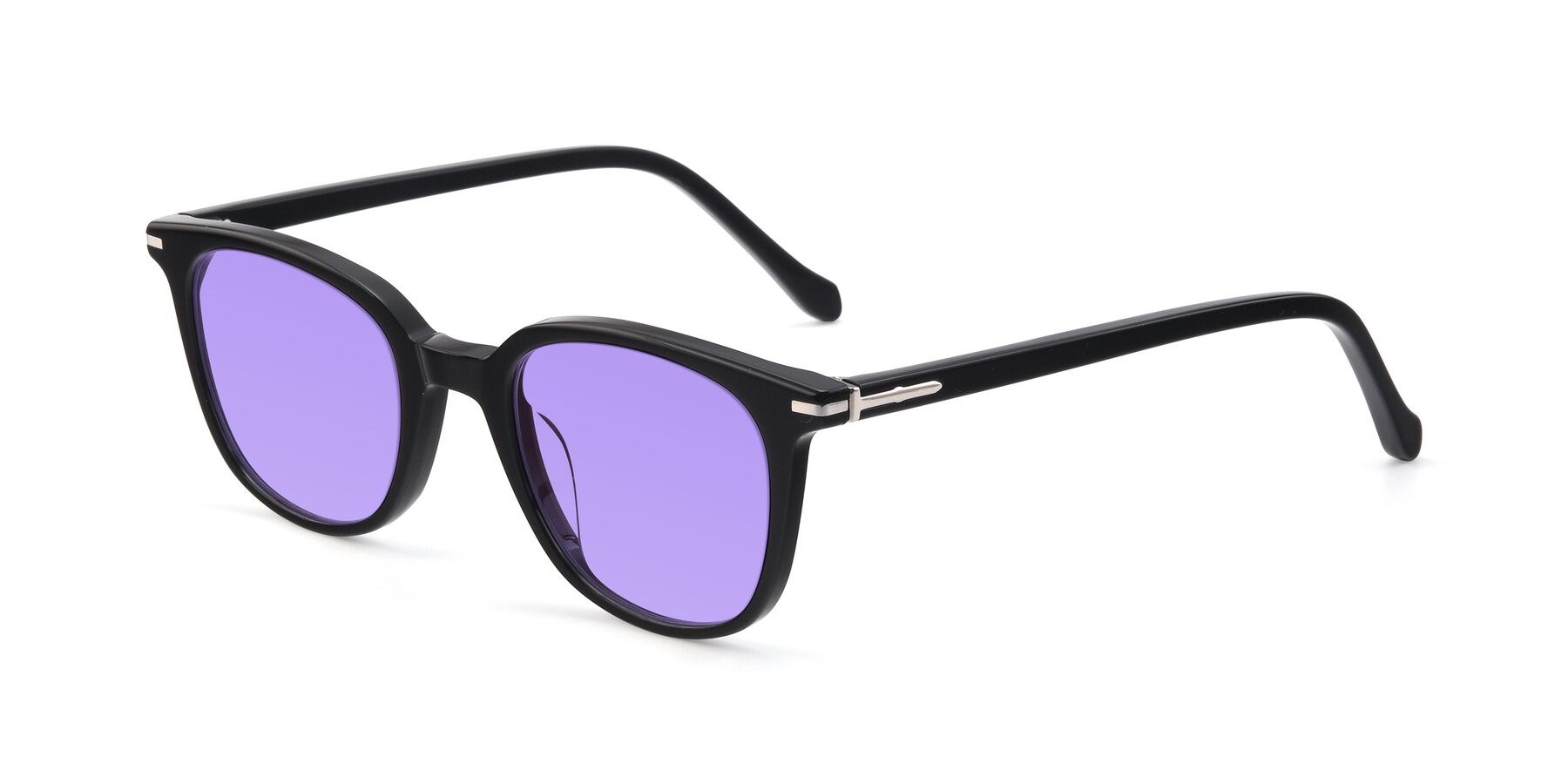 Angle of 17562 in Black with Medium Purple Tinted Lenses