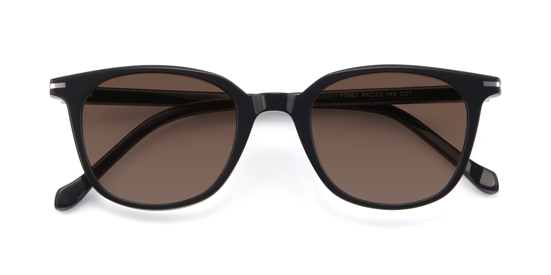 Folded Front of 17562 in Black with Brown Tinted Lenses