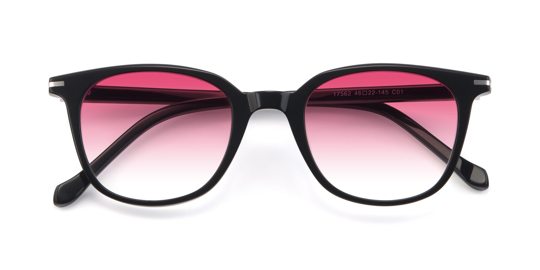 Folded Front of 17562 in Black with Pink Gradient Lenses