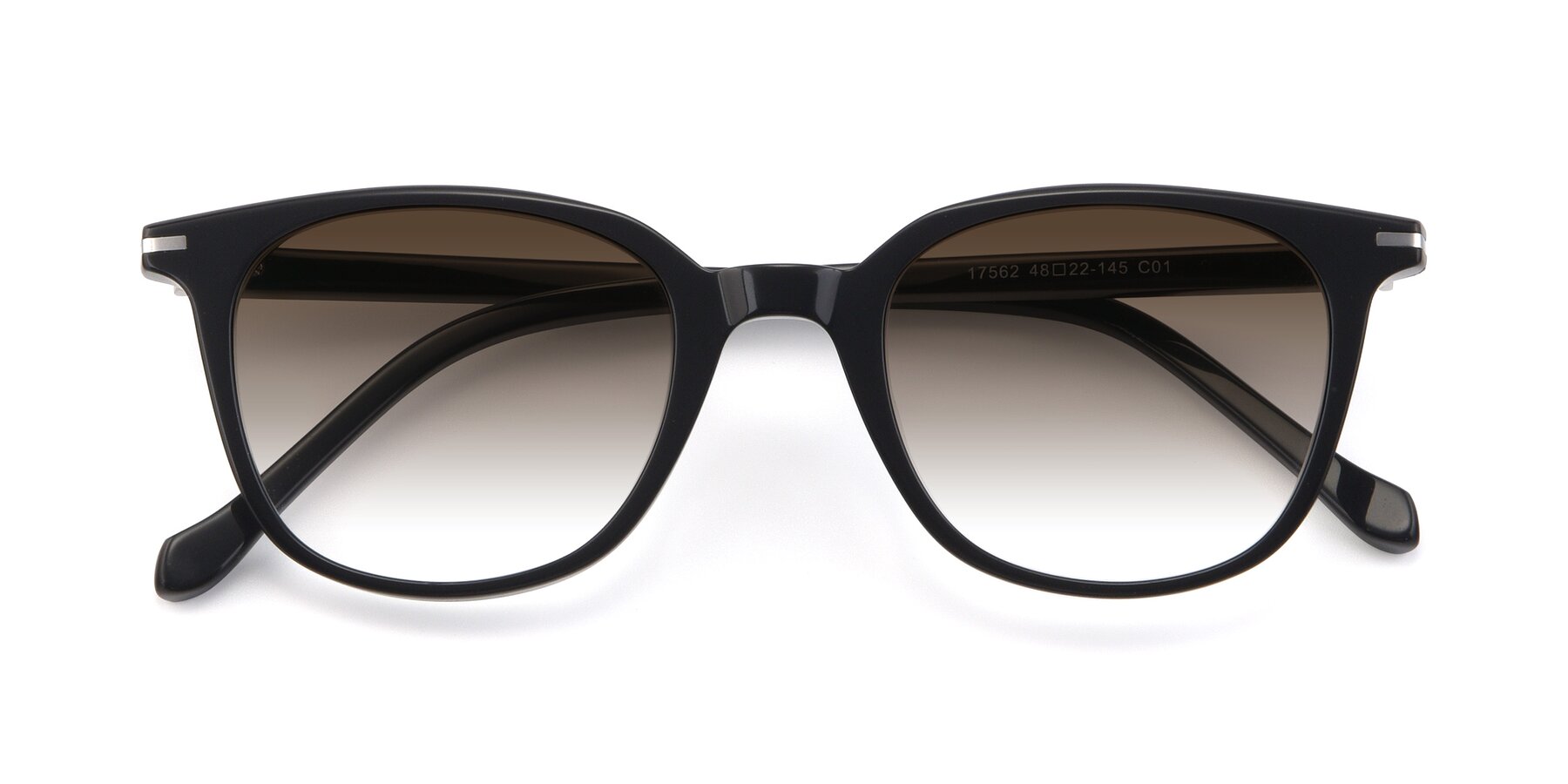 Folded Front of 17562 in Black with Brown Gradient Lenses