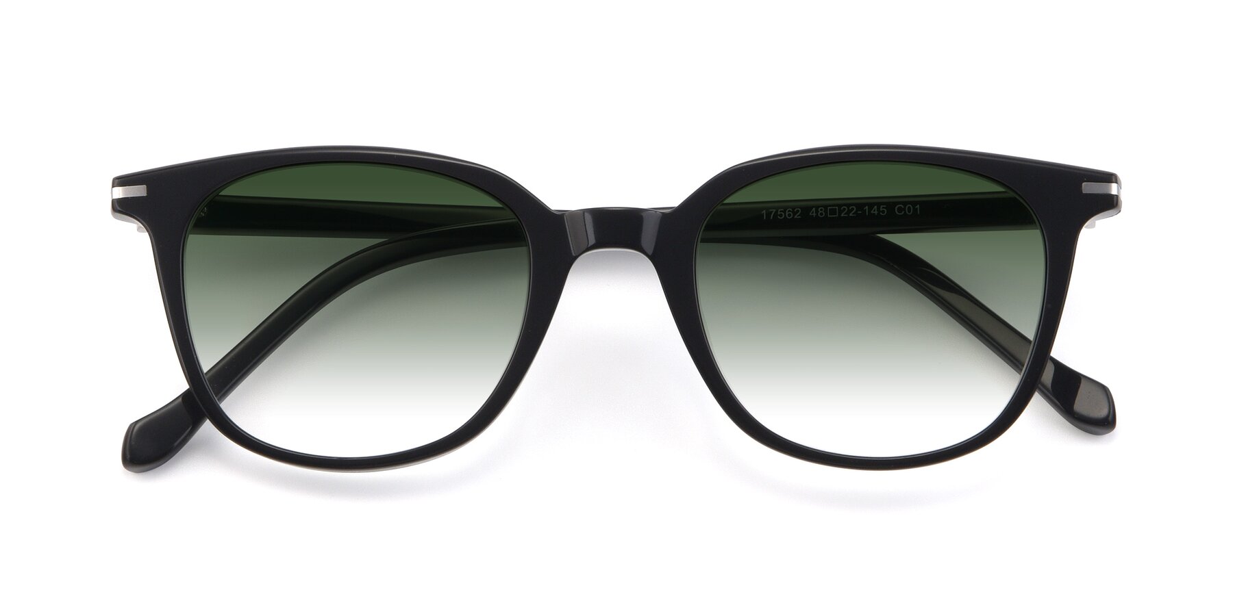 Folded Front of 17562 in Black with Green Gradient Lenses
