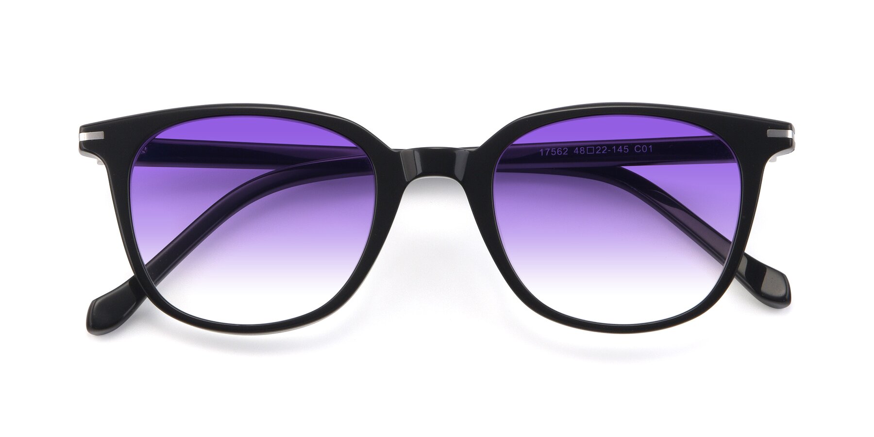 Folded Front of 17562 in Black with Purple Gradient Lenses