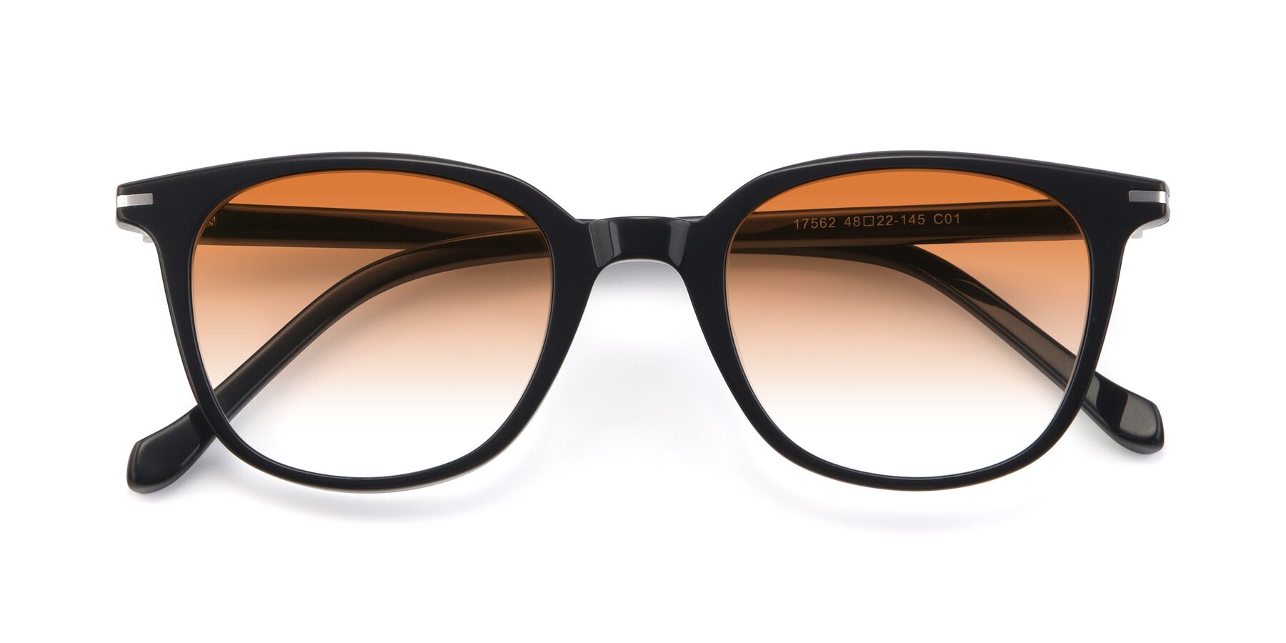 Folded Front of 17562 in Black with Orange Gradient Lenses