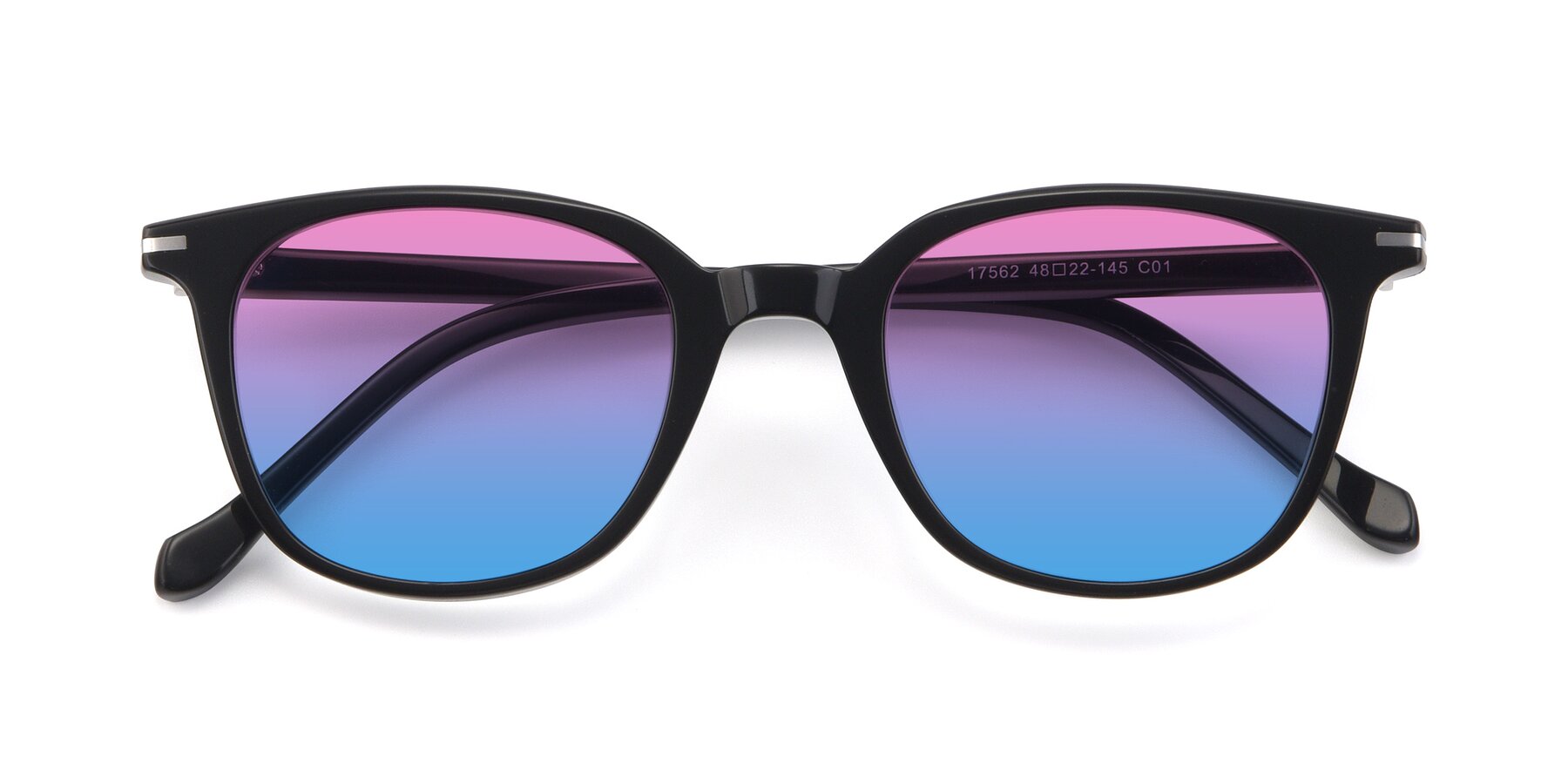 Folded Front of 17562 in Black with Pink / Blue Gradient Lenses