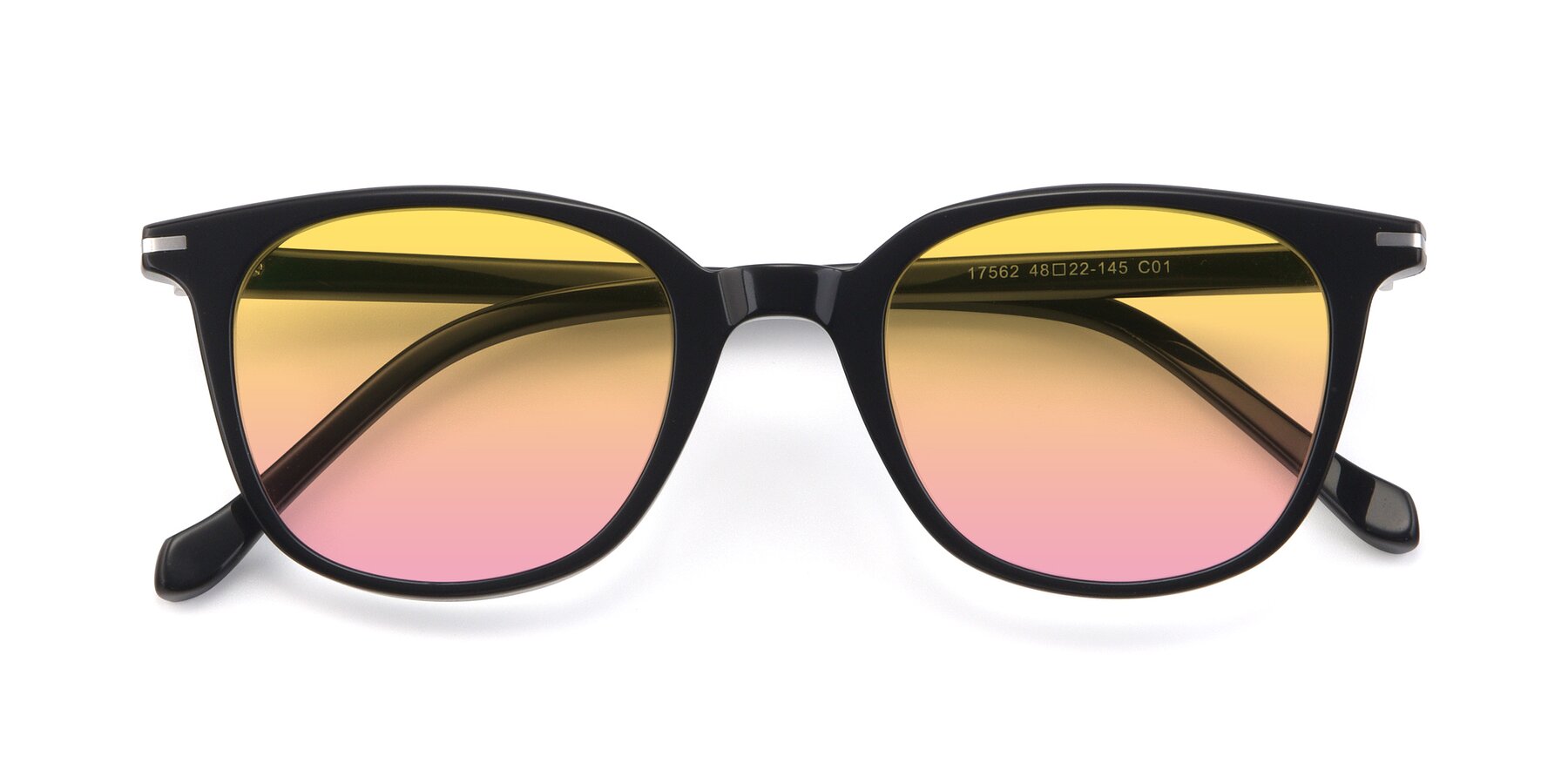 Folded Front of 17562 in Black with Yellow / Pink Gradient Lenses