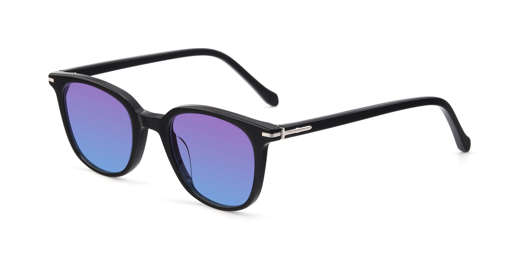 Angle of 17562 in Black with Purple / Blue Gradient Lenses