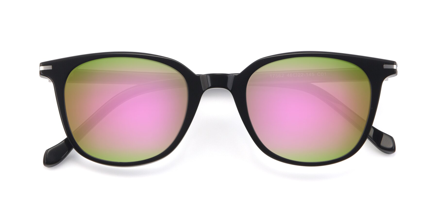Folded Front of 17562 in Black with Pink Mirrored Lenses