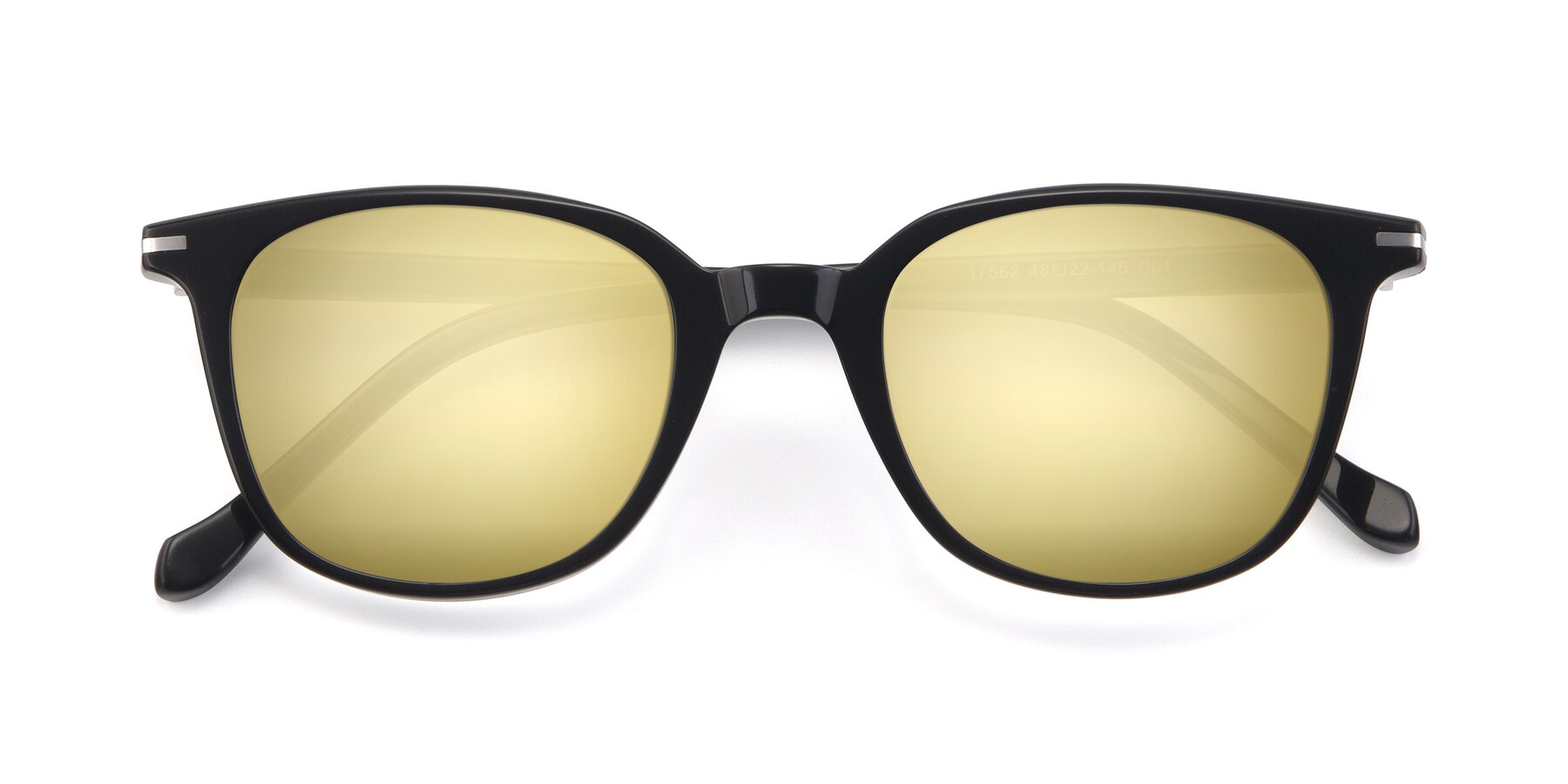Folded Front of 17562 in Black with Gold Mirrored Lenses