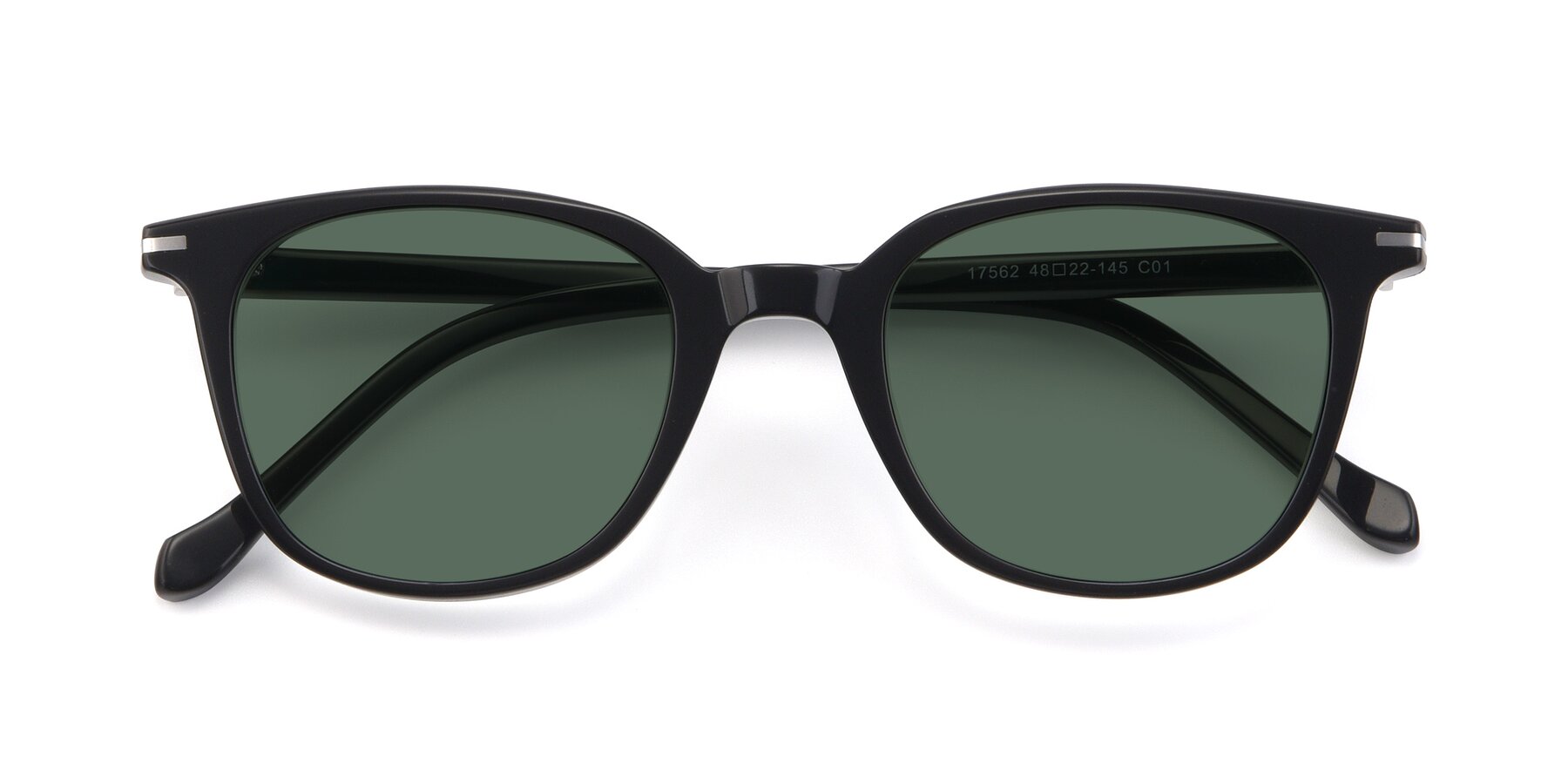 Folded Front of 17562 in Black with Green Polarized Lenses