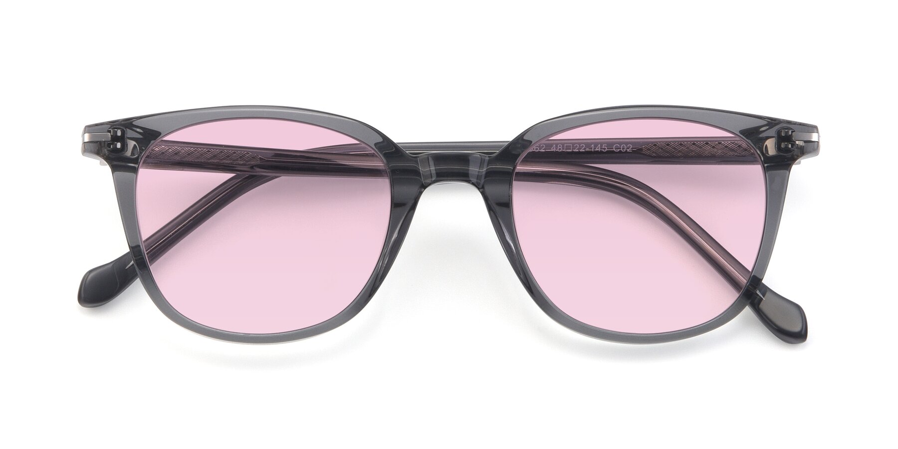 Folded Front of 17562 in Transparent Grey with Light Pink Tinted Lenses
