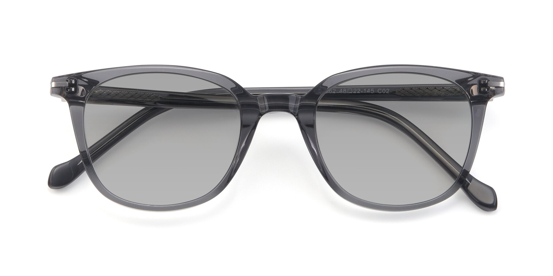 Folded Front of 17562 in Transparent Grey with Light Gray Tinted Lenses