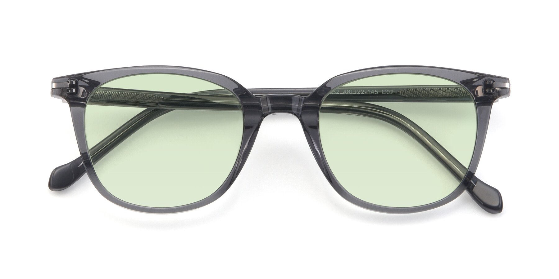Folded Front of 17562 in Transparent Grey with Light Green Tinted Lenses