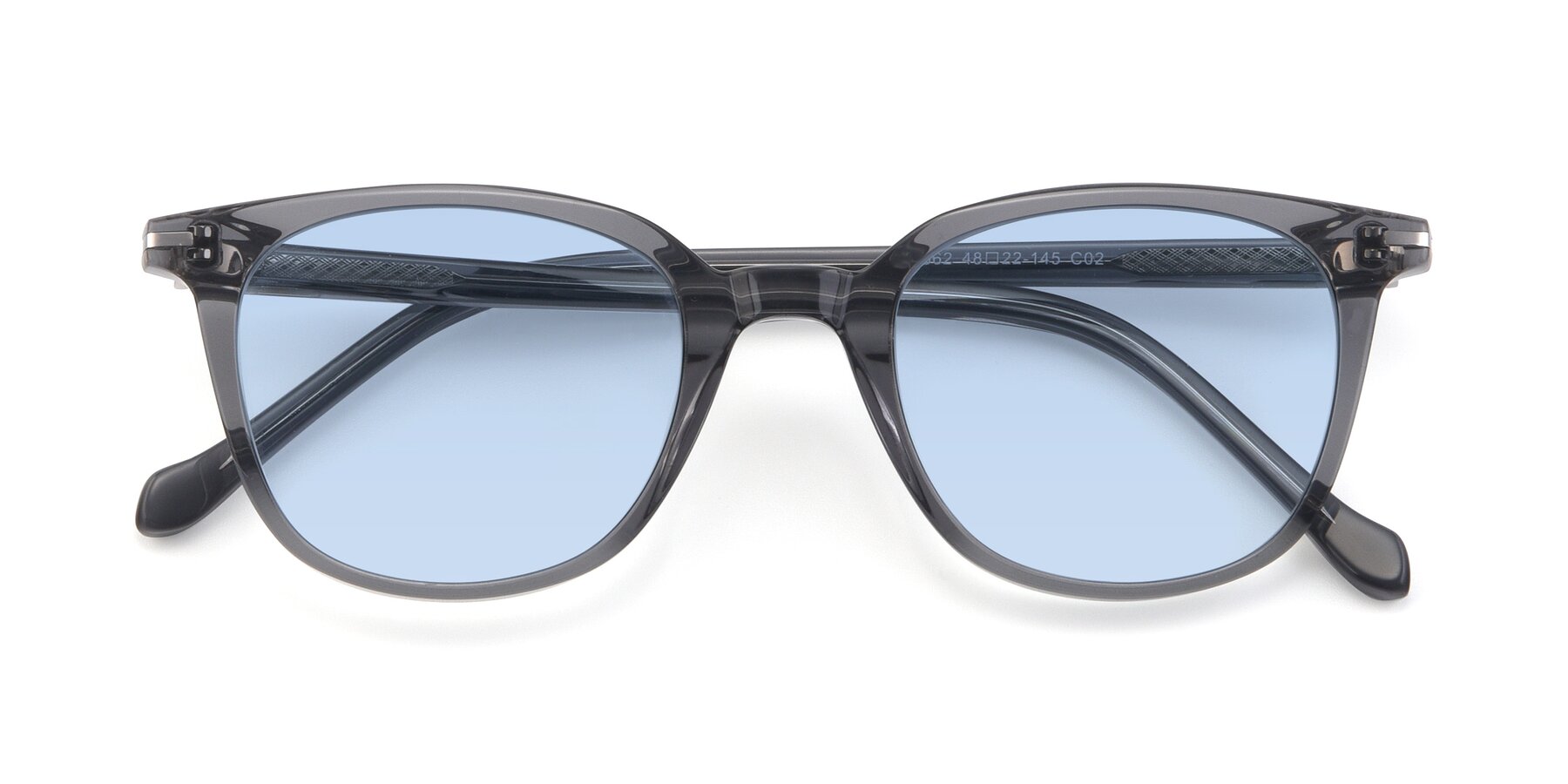 Folded Front of 17562 in Transparent Grey with Light Blue Tinted Lenses