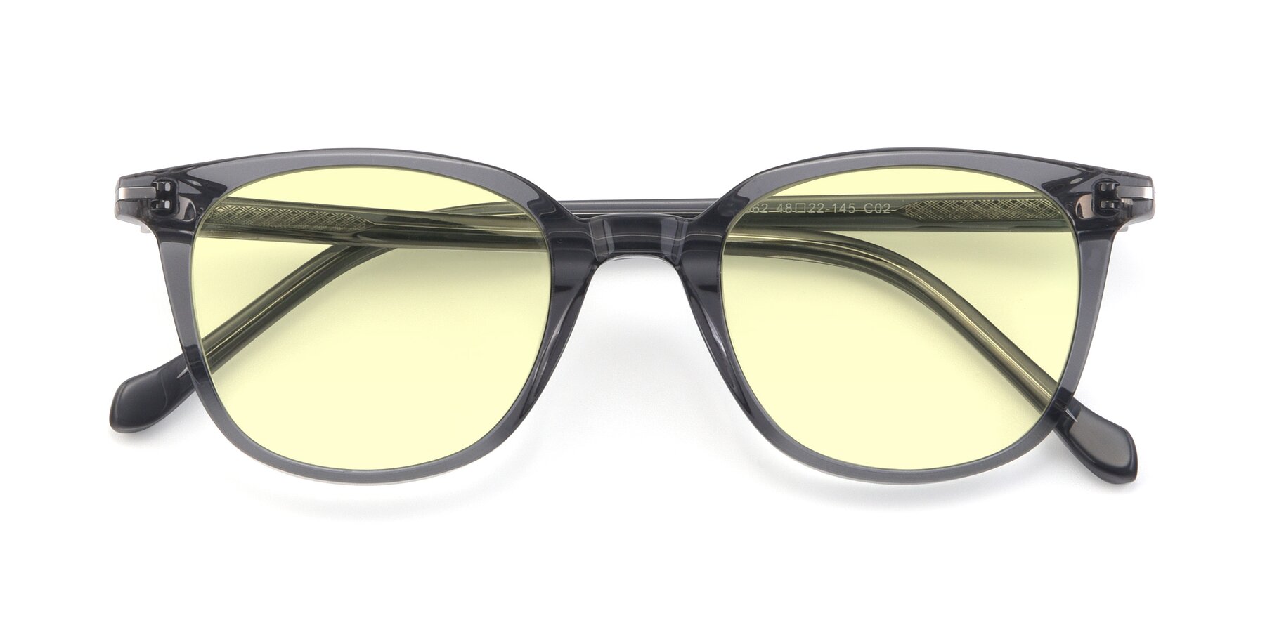 Folded Front of 17562 in Transparent Grey with Light Yellow Tinted Lenses