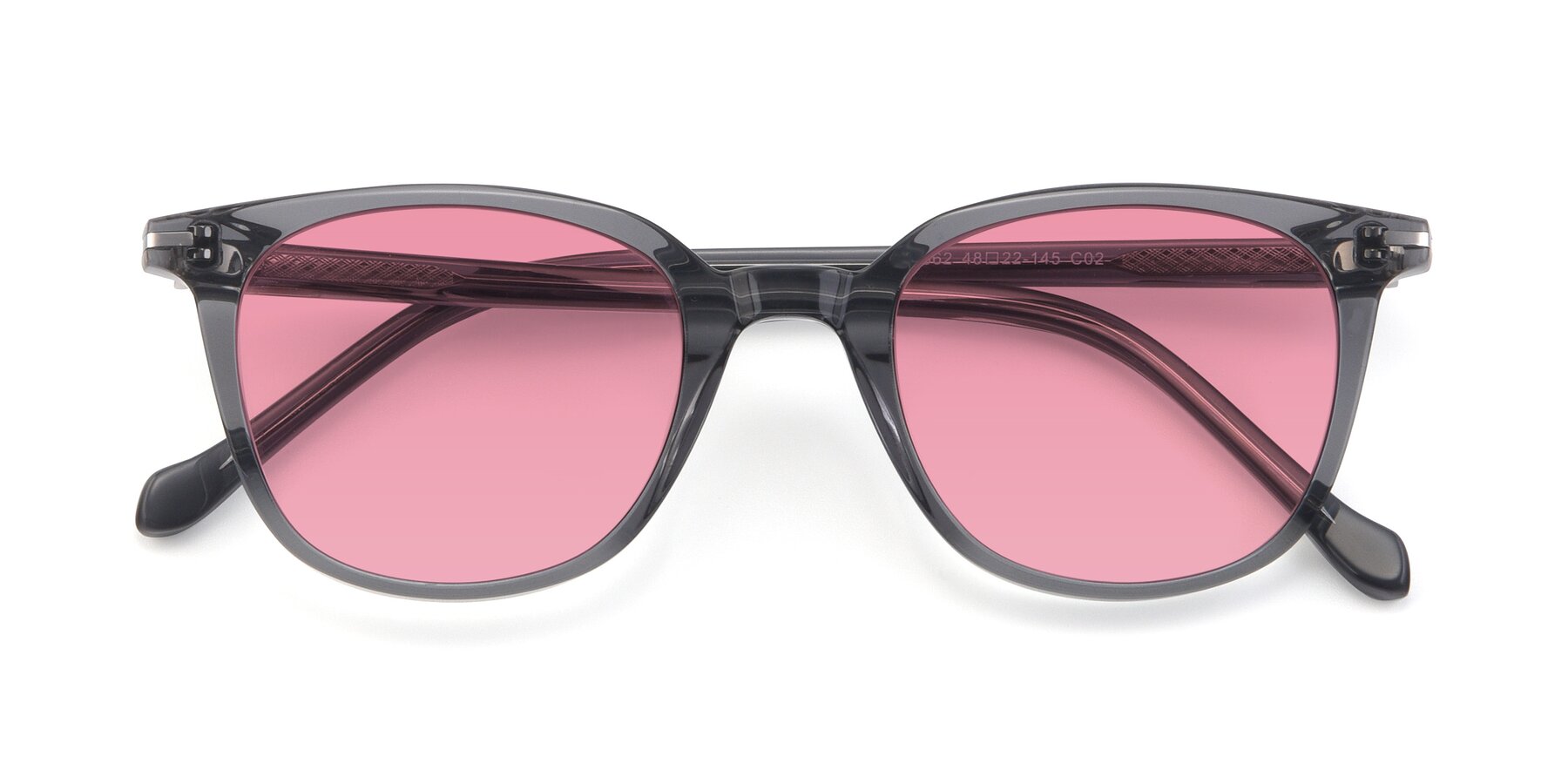 Folded Front of 17562 in Transparent Grey with Pink Tinted Lenses