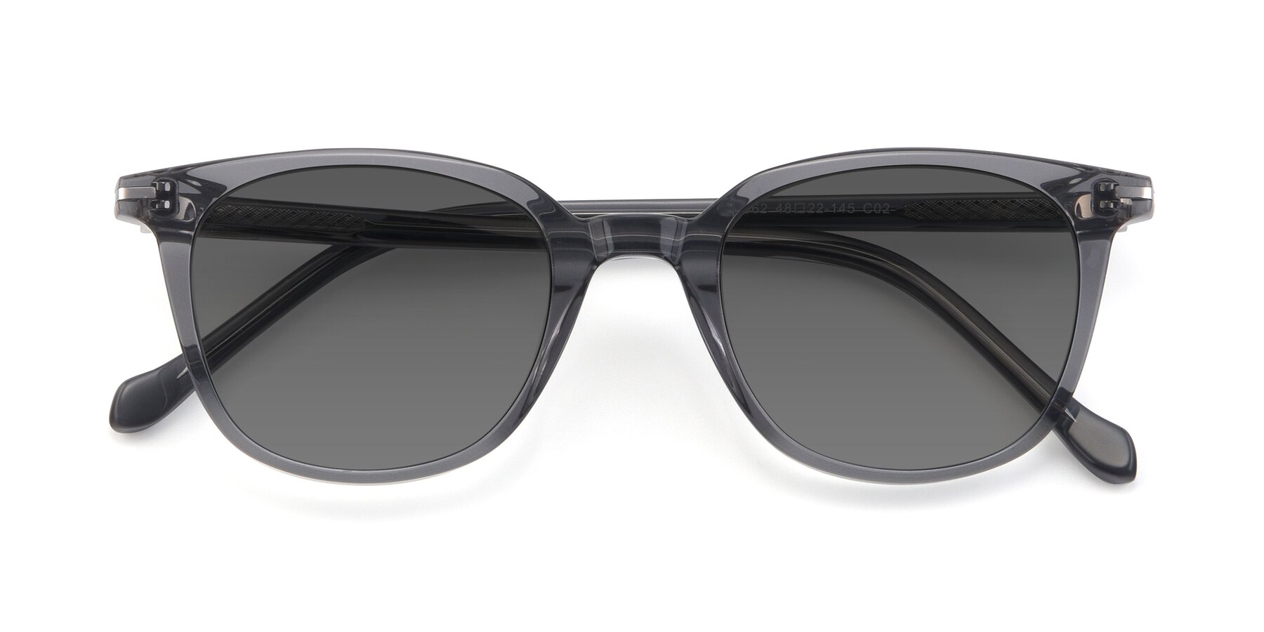 Folded Front of 17562 in Transparent Grey with Medium Gray Tinted Lenses