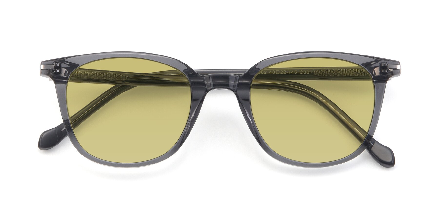 Folded Front of 17562 in Transparent Grey with Medium Champagne Tinted Lenses
