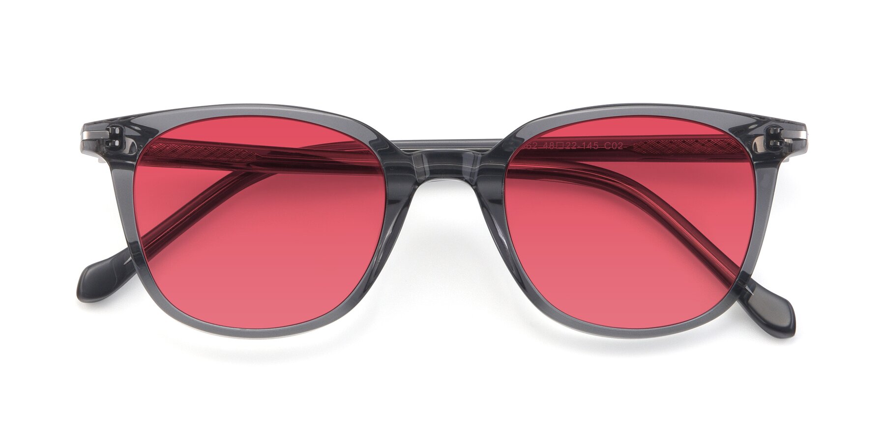 Folded Front of 17562 in Transparent Grey with Red Tinted Lenses