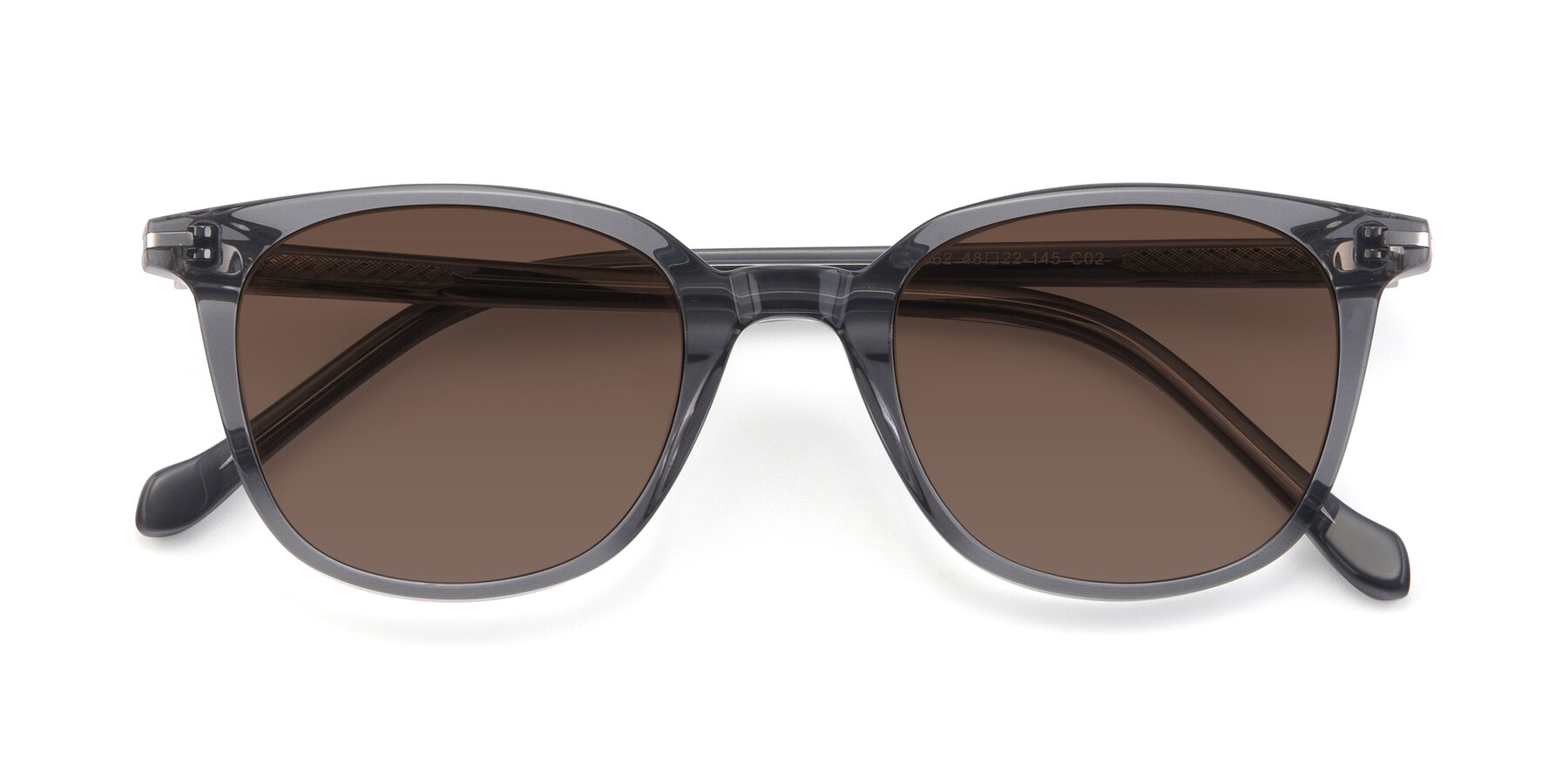 Folded Front of 17562 in Transparent Grey with Brown Tinted Lenses
