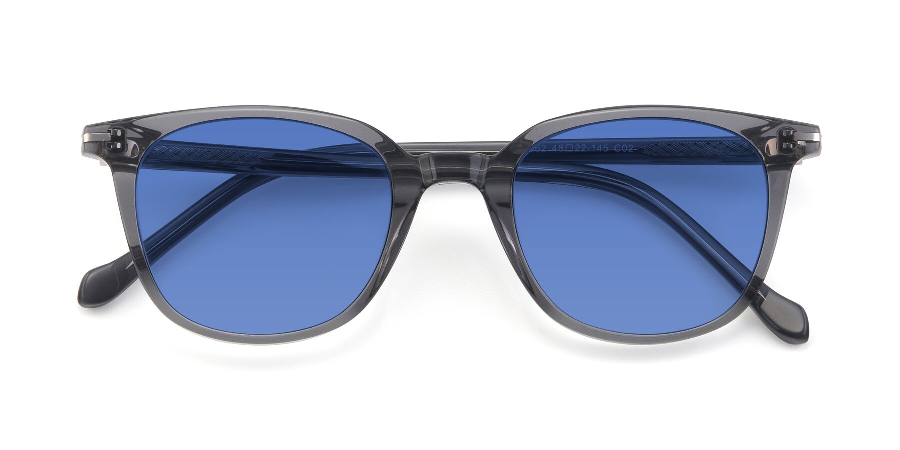 Folded Front of 17562 in Transparent Grey with Blue Tinted Lenses