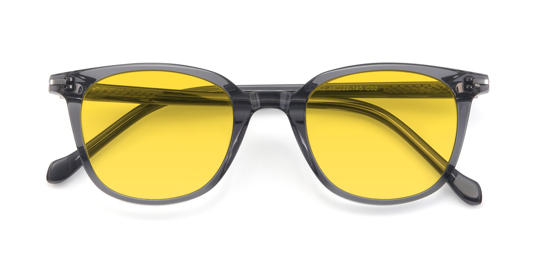 Folded Front of 17562 in Transparent Grey with Yellow Tinted Lenses